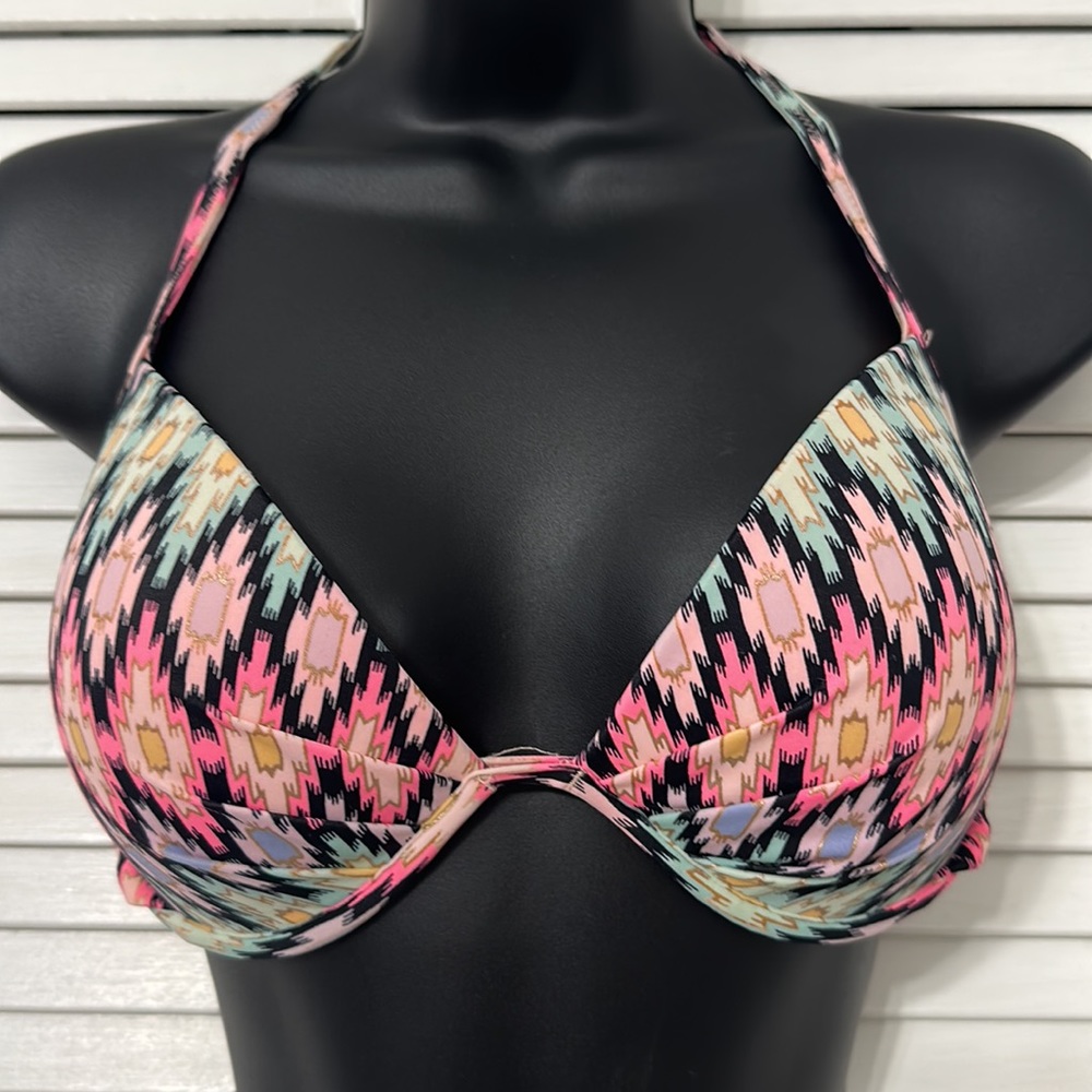 Victoria Secret 34D Underwire Rouged String Bikini Bathing Suit Bra Top